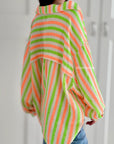 Musselin Bluse, bunte Streifen I, 6 Farbeni