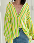 Musselin Bluse, bunte Streifen I, 6 Farbeni