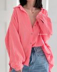 Musselin Bluse, Neon-Streifen II, 2 Farben
