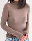 Longsleeve, Cashmere Blend, Stehkragen, 5 Farben