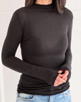 Longsleeve, Cashmere Blend, Stehkragen, 5 Farben