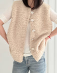 Bouclé-Weste, Design-knöpfe, 2 Farben