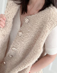 Bouclé-Weste, Design-knöpfe, 2 Farben