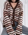 Strickjacke, Farbstreifen, 2 Farben