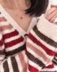 Strickjacke, Farbstreifen, 2 Farben
