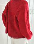 Strickjacke, mit Goldfaden, Christmas Red