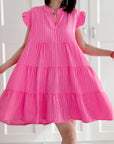 Musselin Tunika, Neon-Streifen, 2 Farben