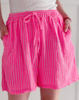Musselin Shorts, Neon-Streifen, 2 Farben