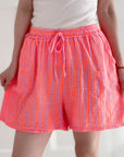 Musselin Shorts, Neon-Streifen, 2 Farben
