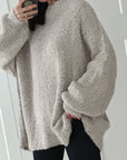 Oversized Teddypulli, Beige