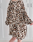 Musselin Bluse, Oversize, Wild-Leo, Beige