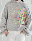 bestickte Pullover, Oversize, 3 Farben