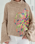 bestickte Pullover, Oversize, 3 Farben