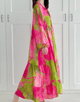 Seidiges Maxikleid, Lotus