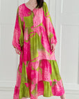 Seidiges Maxikleid, Lotus