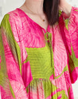 Seidiges Maxikleid, Lotus