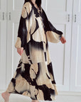 Seidiges Maxikleid, Lotus