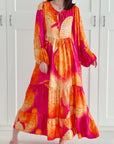 Seidiges Maxikleid, Lotus