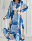 Seidiges Maxikleid, Lotus
