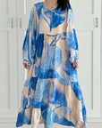 Seidiges Maxikleid, Lotus