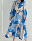 Seidiges Maxikleid, Lotus