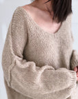 Pullover, V-Ausschnitt, Beige