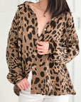 Musselin Bluse, Regular, Wild-Leo, Camel