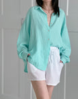 Musselin Bluse, regular, Melon