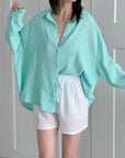 Musselin Bluse, regular, Melon