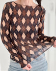 Longsleeve, Cashmere, Argyle, 2 Farben
