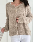 Teddyjacke, goldene Knöpfe, Taupe