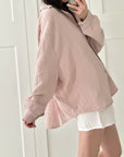 Musselin Bluse, regular, Babyrosa