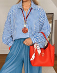 Musselin Bluse, Streifen, 5 Farben