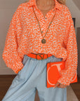 Musselin Bluse, Neon-Leo, Weiß, 2 Farben