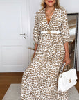 Musselin Kleid, Rückenausschnitt, Beige-Leo