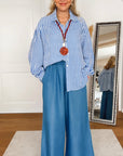 Musselin Bluse, Streifen, 5 Farben