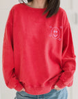Sweatshirt, Smiley, Rot