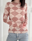 Longsleeve, Cashmere, Argyle II, 4 Farben