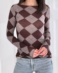 Longsleeve, Cashmere, Argyle II, 4 Farben