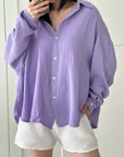 Musselin Bluse, regular, Violett