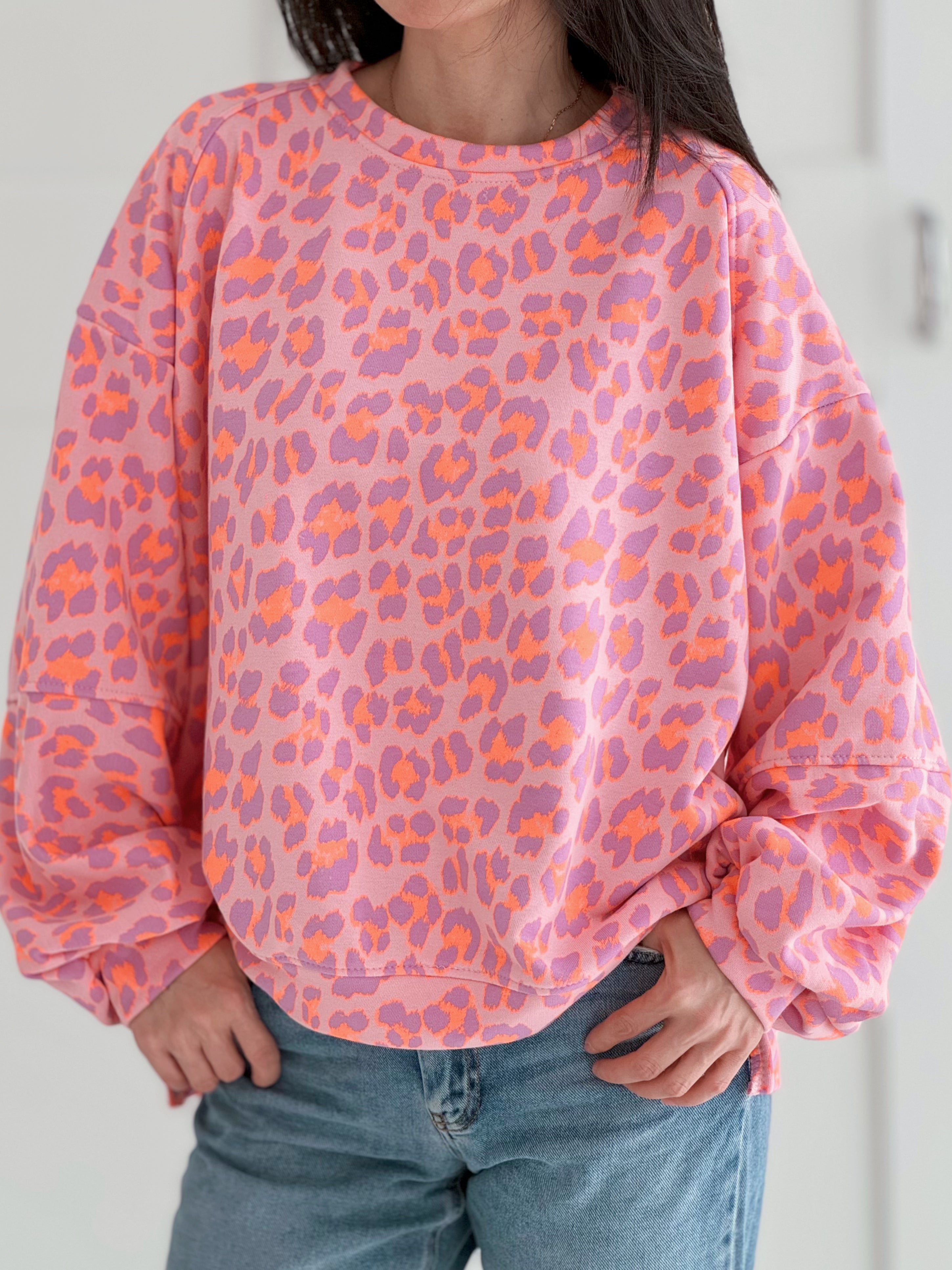 Sweatshirt, Neon-Leo, Violett – sismeer