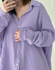 Musselin Bluse, regular, Violett