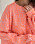Sweatshirt, Neon-Leo, Orange