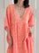 Musselin Kleid, Kurzarm, Leo '25, Orange-Violett