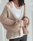 Strickjacke, Color-Blocking, Beige-Camel