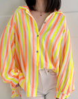 Musselin Bluse, bunte Streifen I, 5 Farben