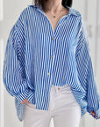Musselin Bluse, Streifen I, 10 Farben