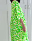 Musselin Kleid, Kurzarm, Leo '25, Grün-Neon