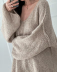 Pullover, V-Ausschnitt, Beige