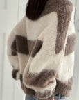 Pullover, Streifen, Flauschi, 6 Farben